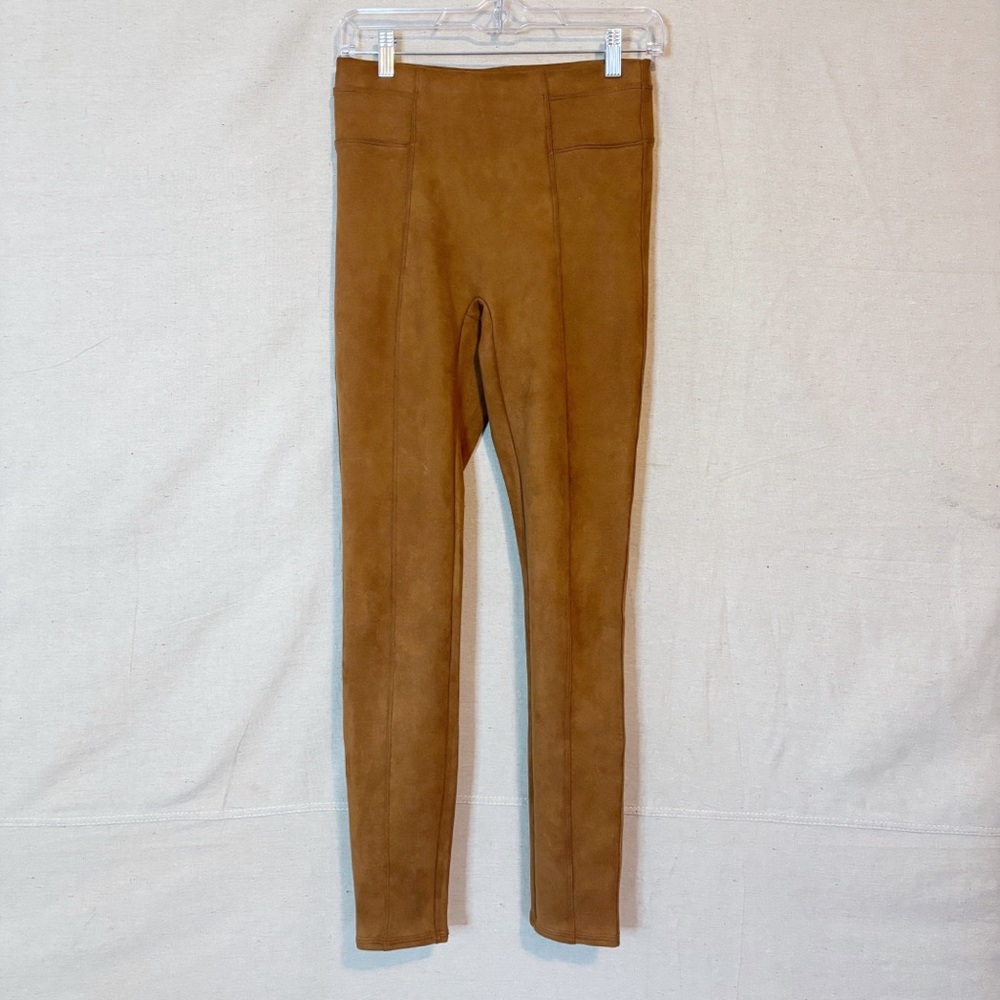 Spanx faux suede brown leggings size small
